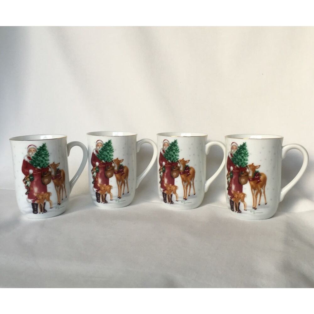 OTAGIRI JAPAN ~ SANTA CLAUS CHRISTMAS by Jan‎ Jamason Set Of (4)